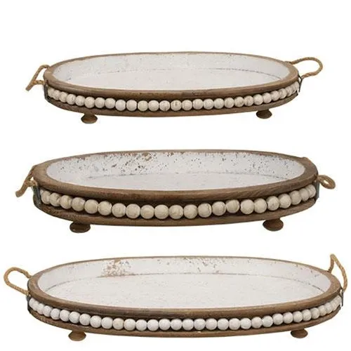 ' 3/Set Beaded Trays