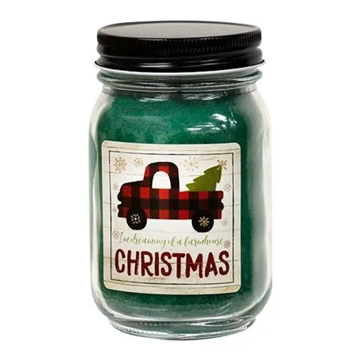 ' Buffalo Plaid Truck Pint Jar Candle Balsam Fir (Pack of 2)