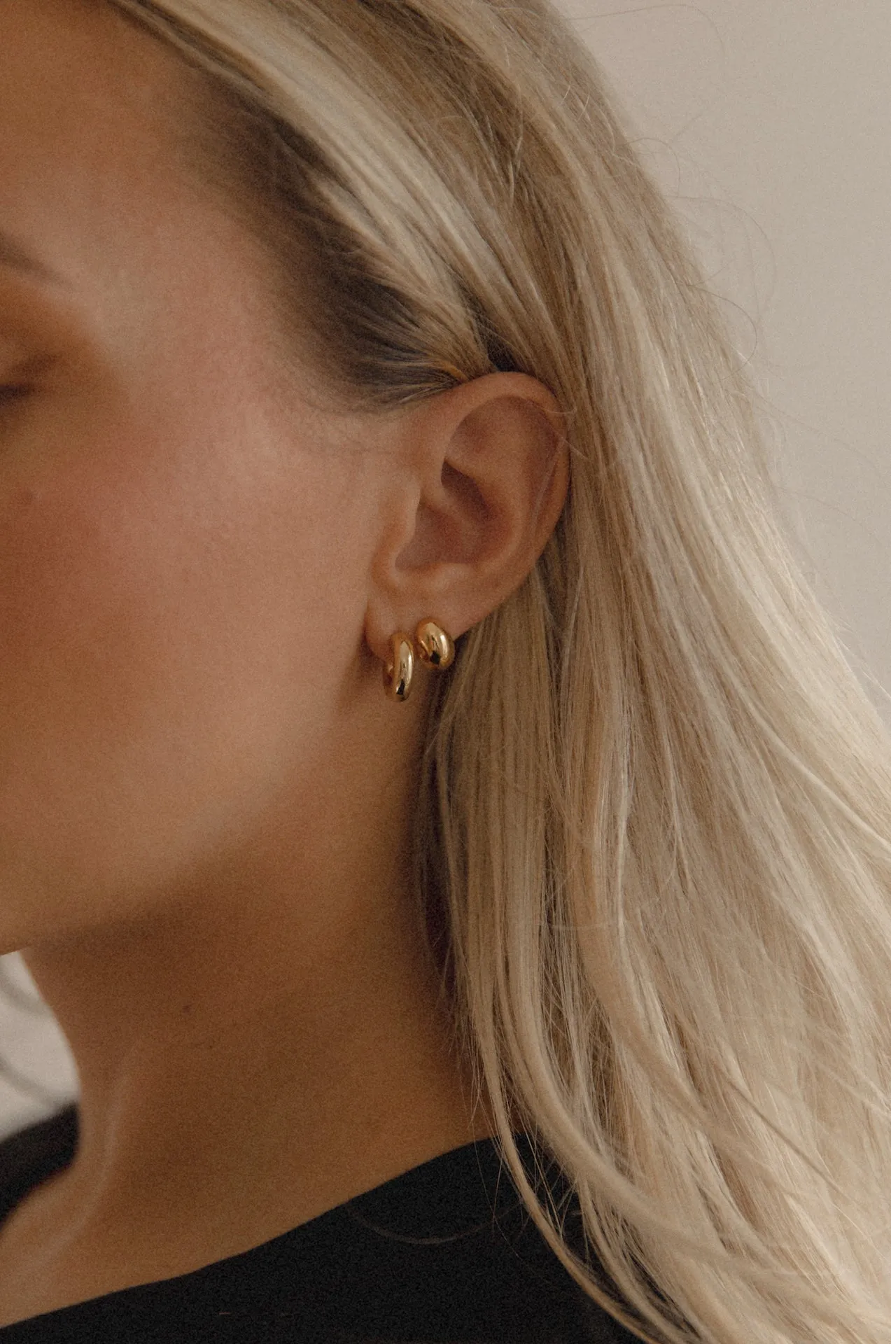 18k Gold Dipped Gold Dome Earrings