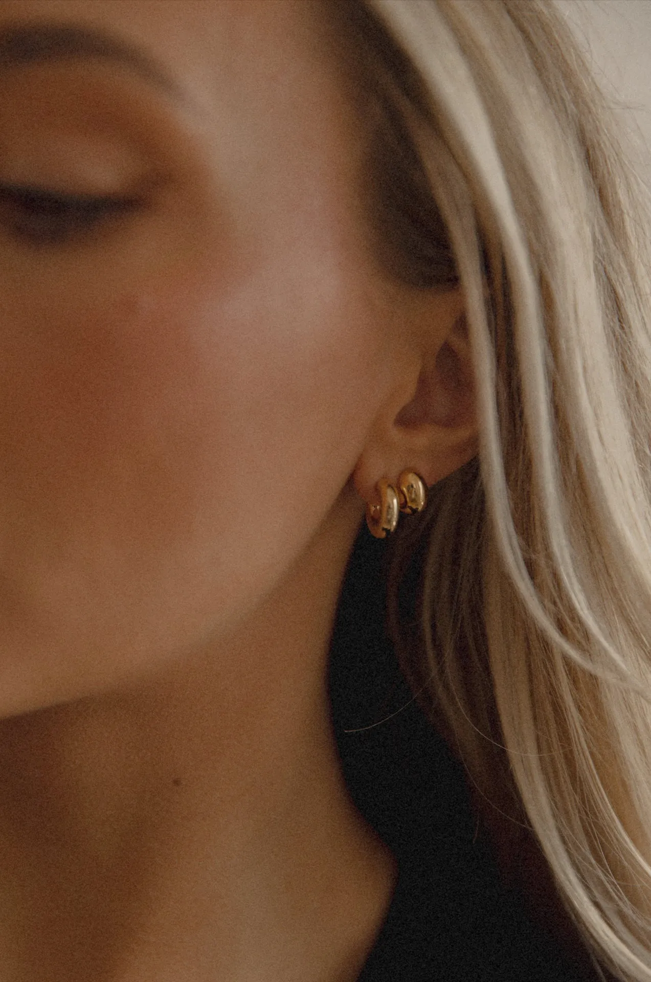 18k Gold Dipped Gold Dome Earrings