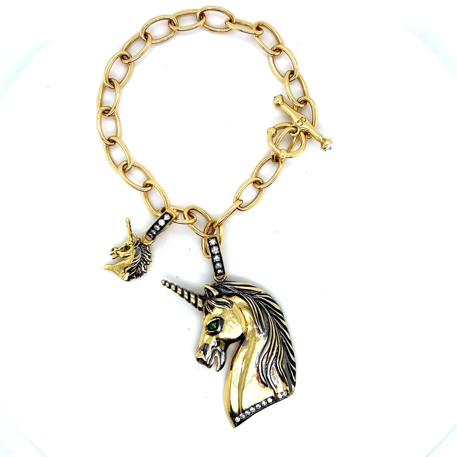 18kt Gold Unicorn Head Charm