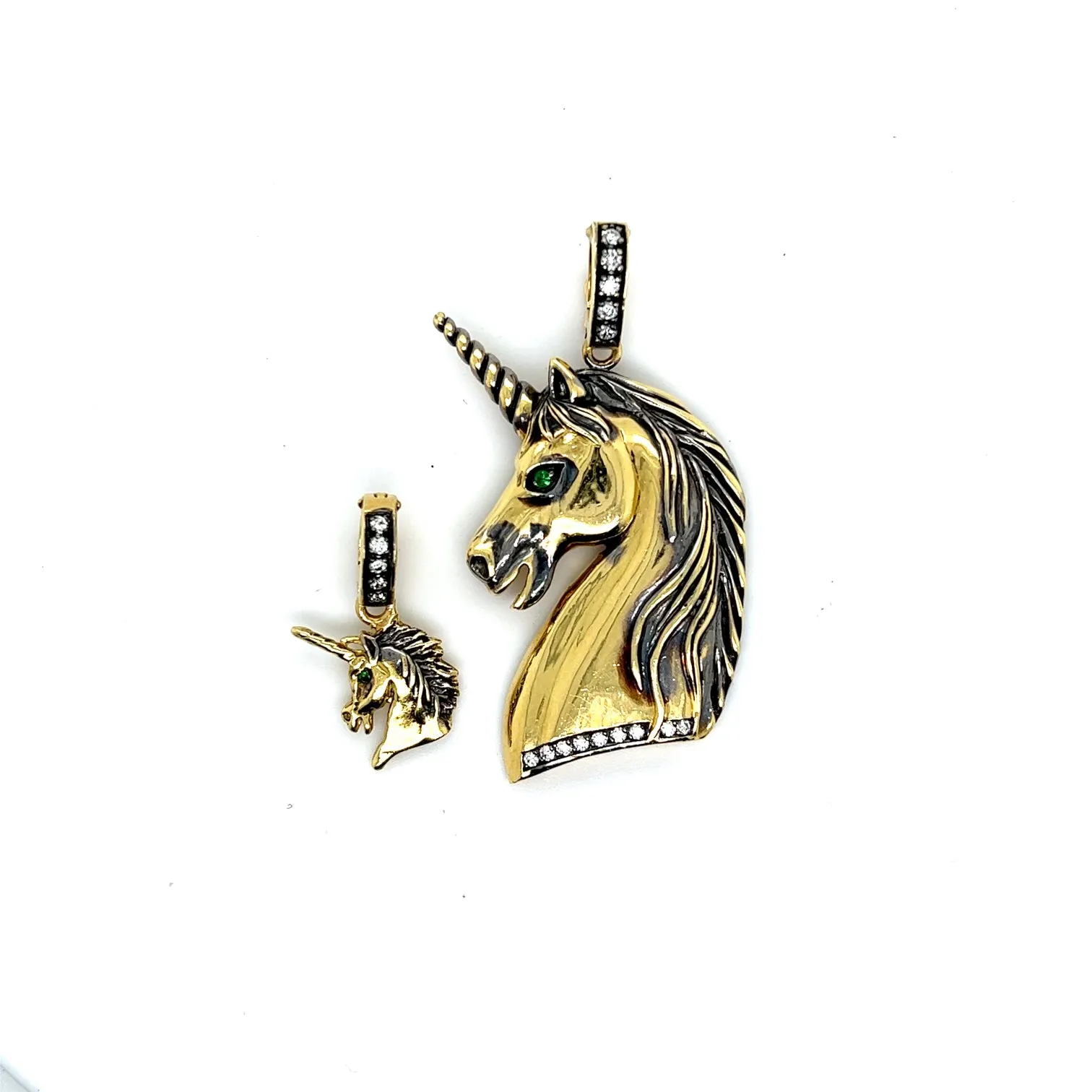 18kt Gold Unicorn Head Charm