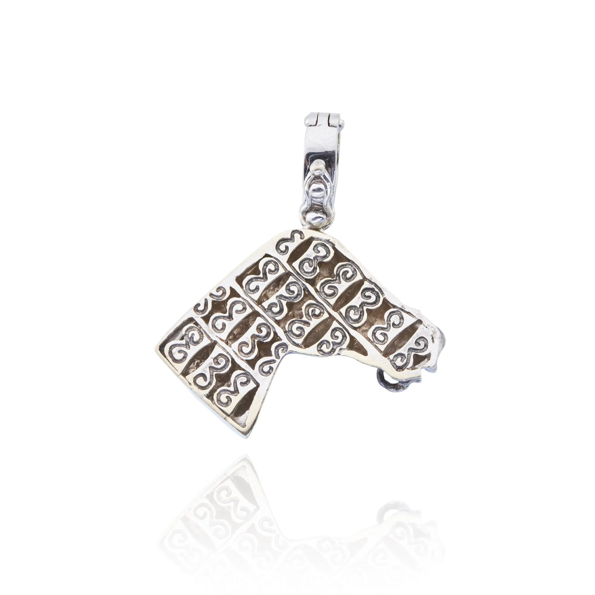 18kt White Gold Equestrian Charm