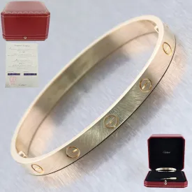 2019 Cartier 18k Yellow Gold New Style Love Bangle Bracelet Size 18 B P