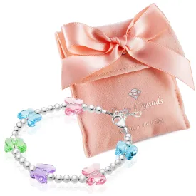 8 MM Multicolor Crystals Butterfly Bracelet for girls