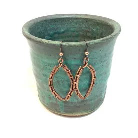 Abstract Oval Shaped Copper Earrings Coiled