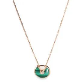 Amulette de Cartier Malachite Necklace (Rose Gold)