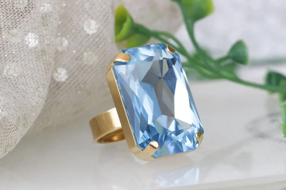 AQUAMARINE BIG RING