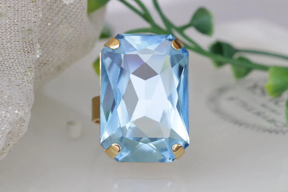 AQUAMARINE BIG RING