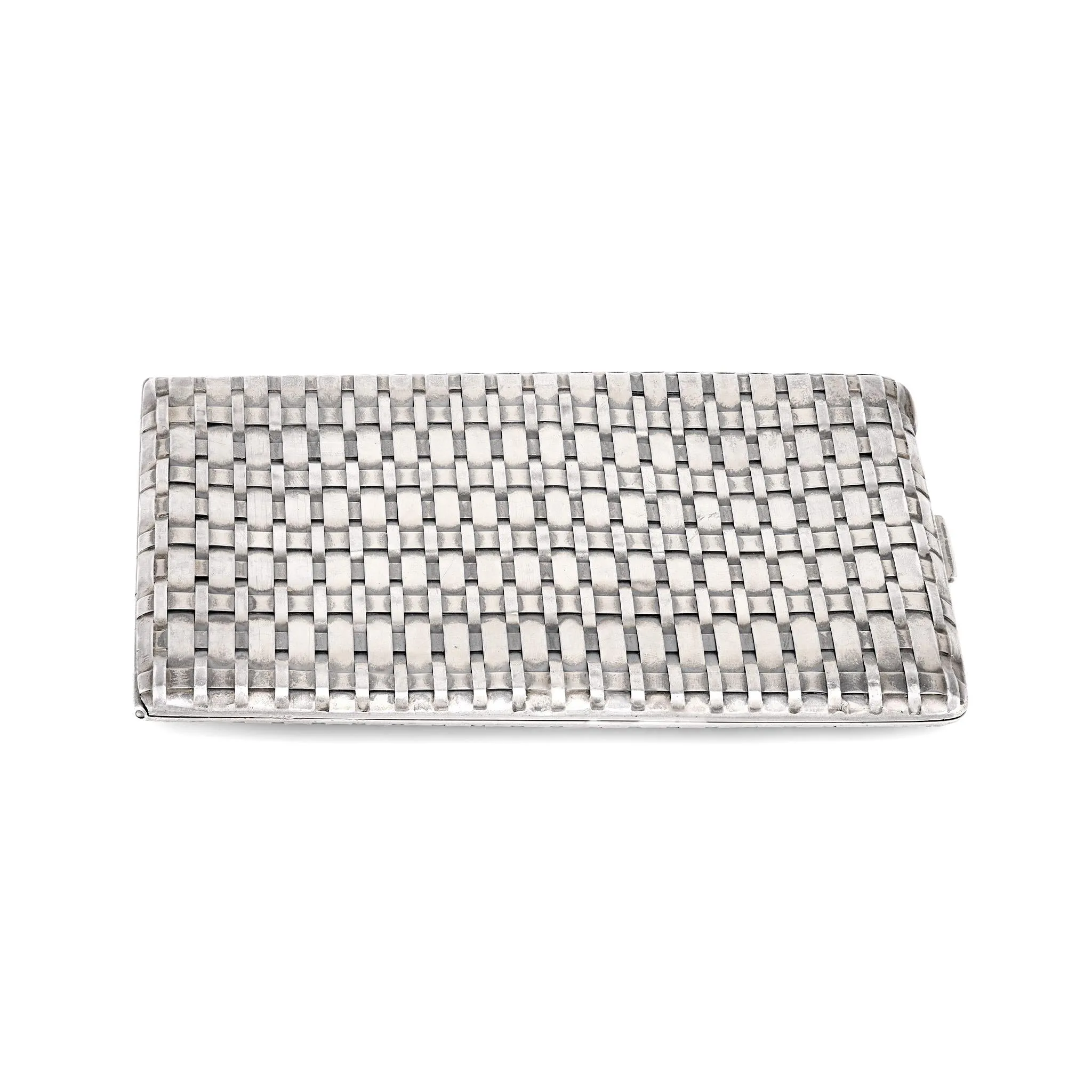 Art Deco Cartier silver weave pattern cigarette case