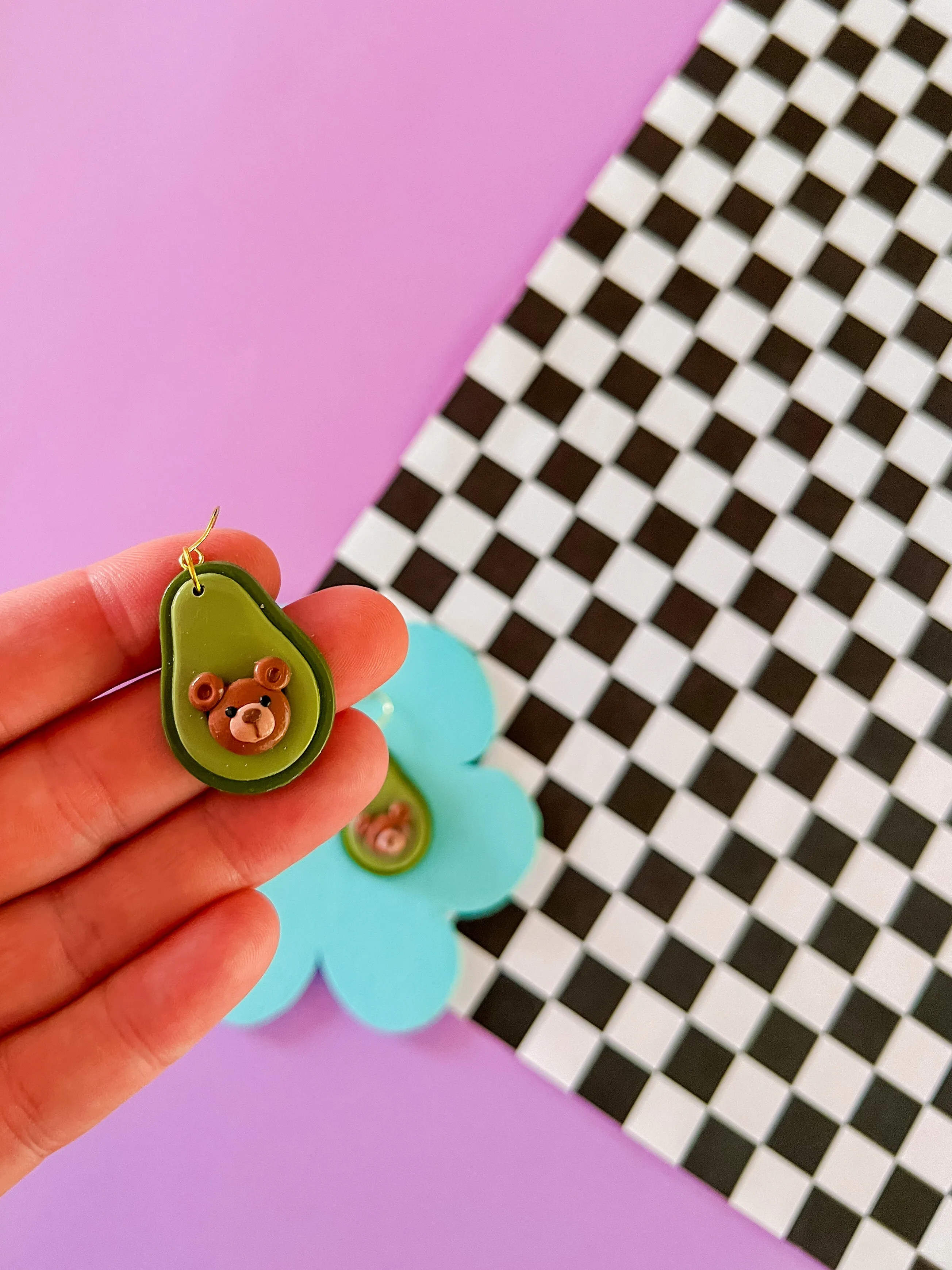 Benny | Clay Avocado Earrings