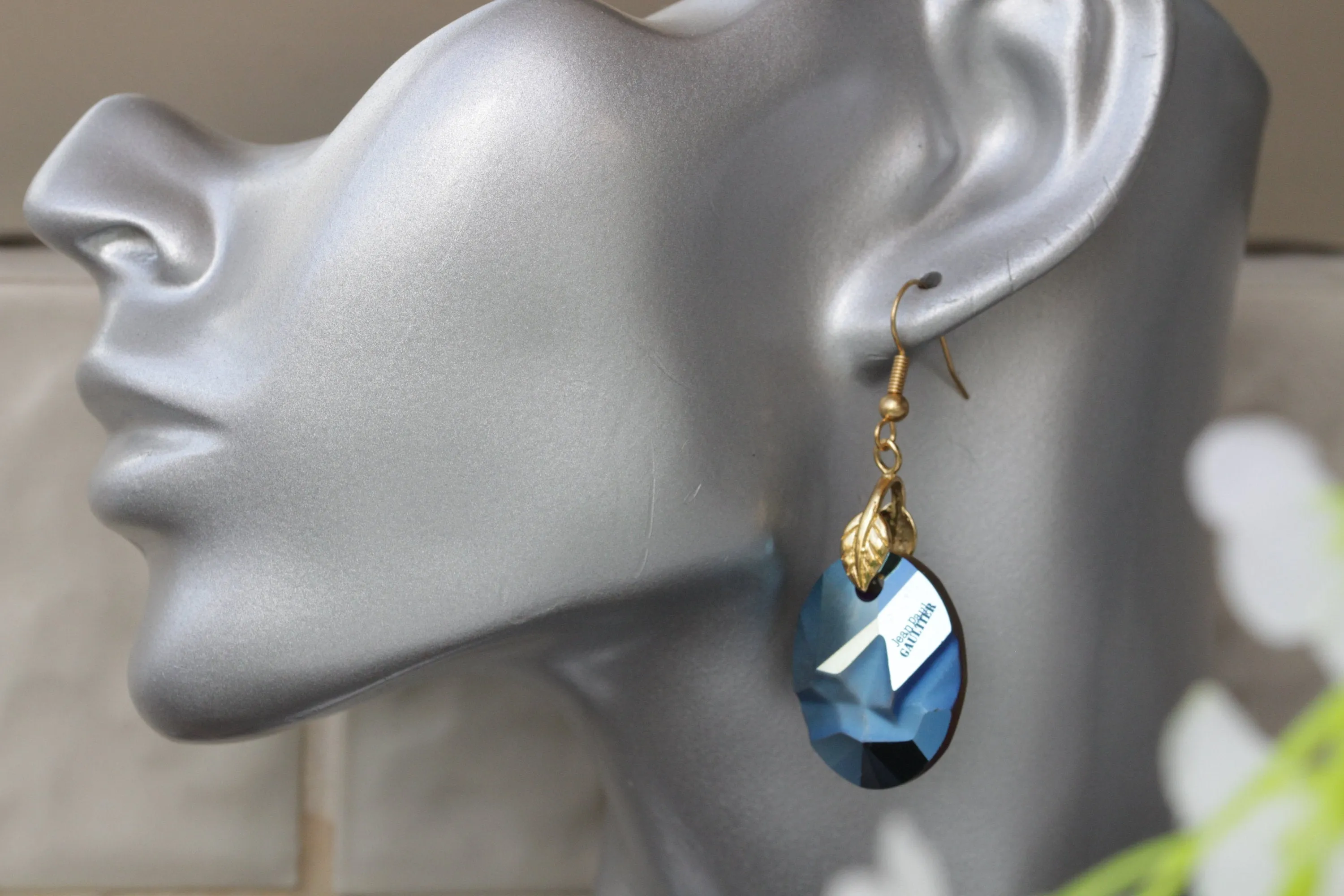 BLUE METALLIC EARRINGS