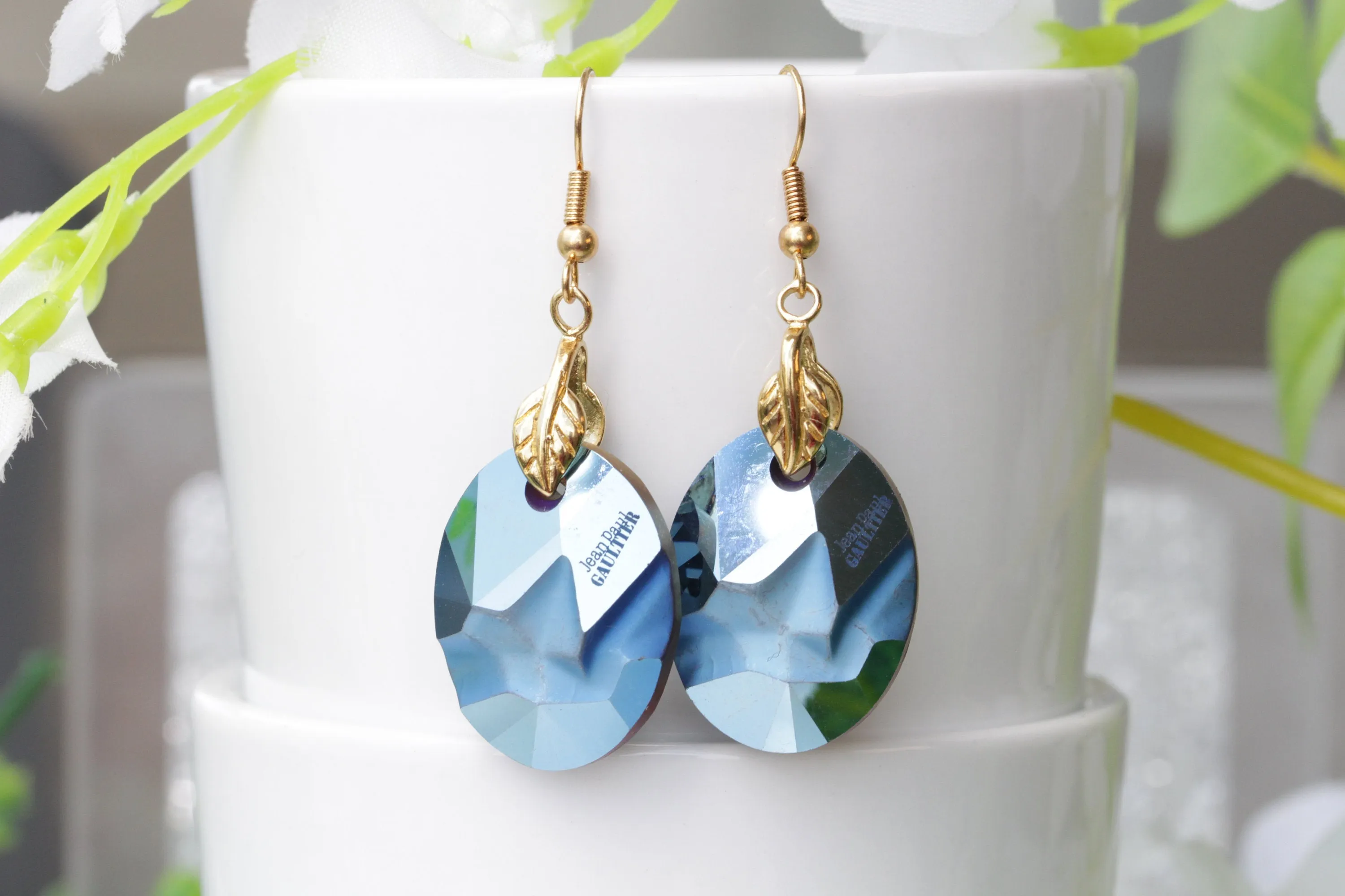 BLUE METALLIC EARRINGS