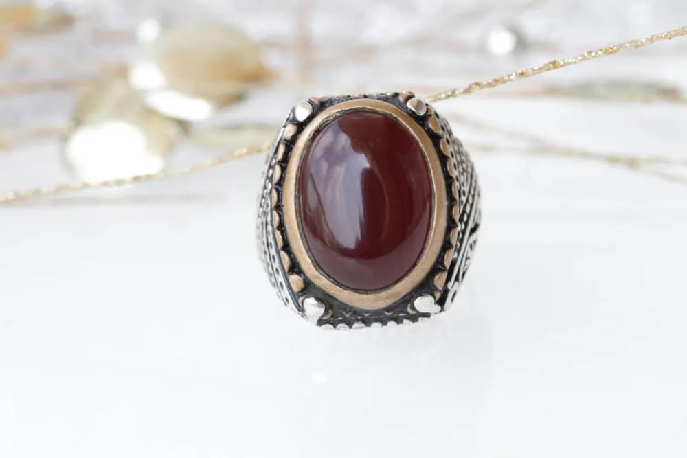 CARNELIAN STONE RING