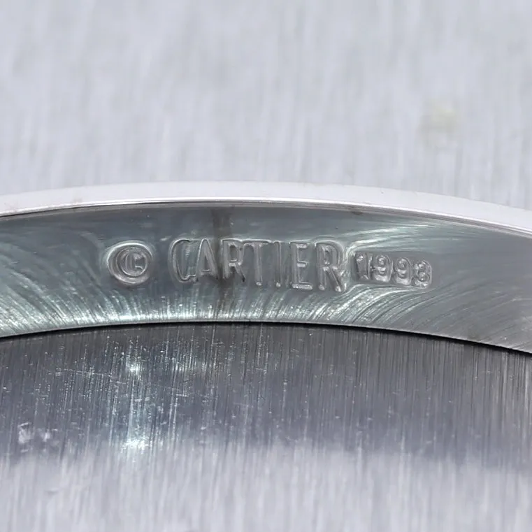 Cartier 18k White Gold Old Style Love Bangle Bracelet Size 17 Box