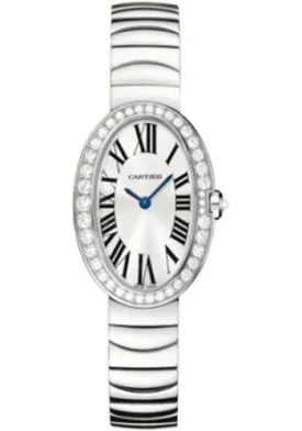 Cartier Baignoire Watch - Small White Gold Diamond Case - Gold Bracelet - WB520006