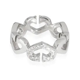 Cartier C Diamond Ring in 18k White Gold 0.1 CTW