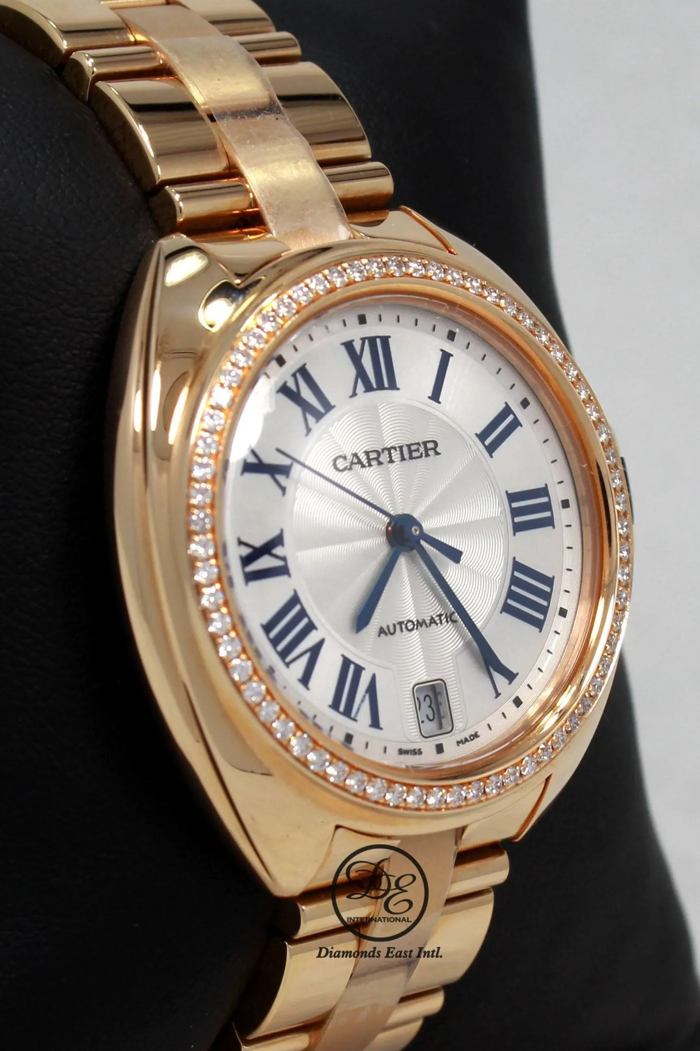 Cartier Cle De Cartier WJCL0006 35mm 18K Rose Gold Fact Diamond Bezel Auto UNWORN