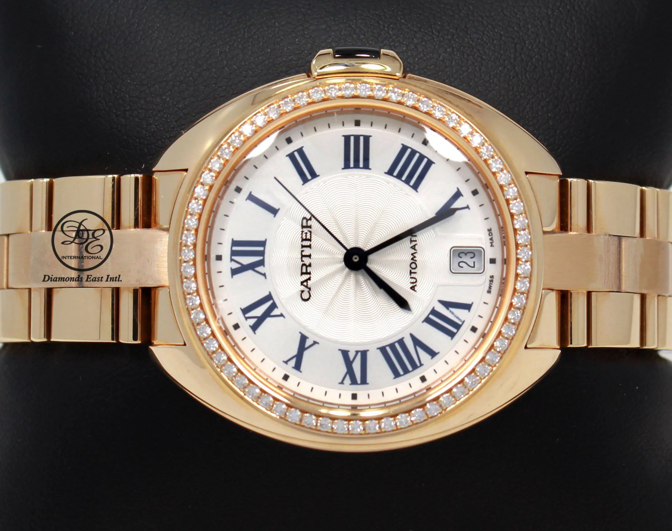 Cartier Cle De Cartier WJCL0006 35mm 18K Rose Gold Fact Diamond Bezel Auto UNWORN