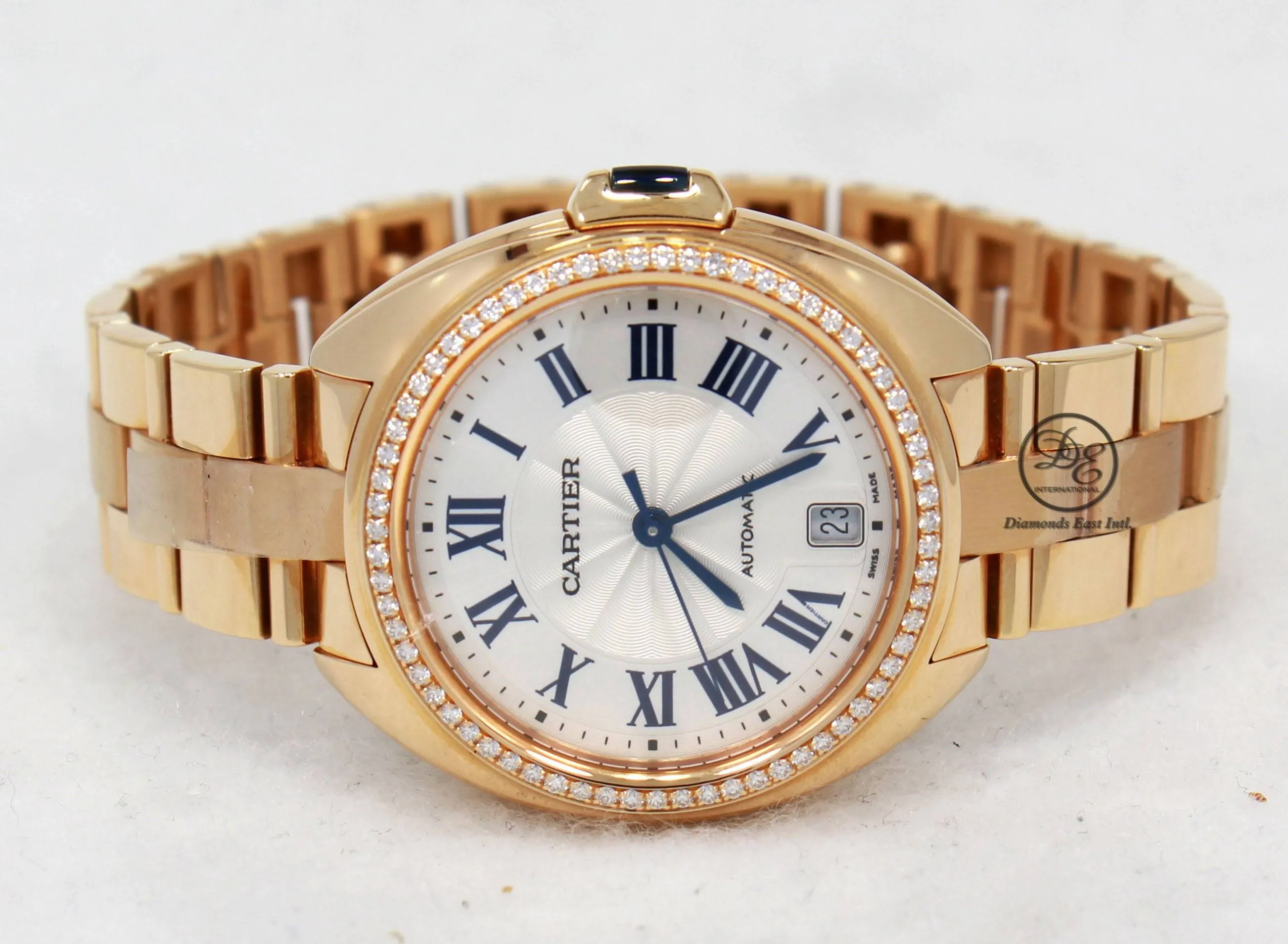 Cartier Cle De Cartier WJCL0006 35mm 18K Rose Gold Fact Diamond Bezel Auto UNWORN