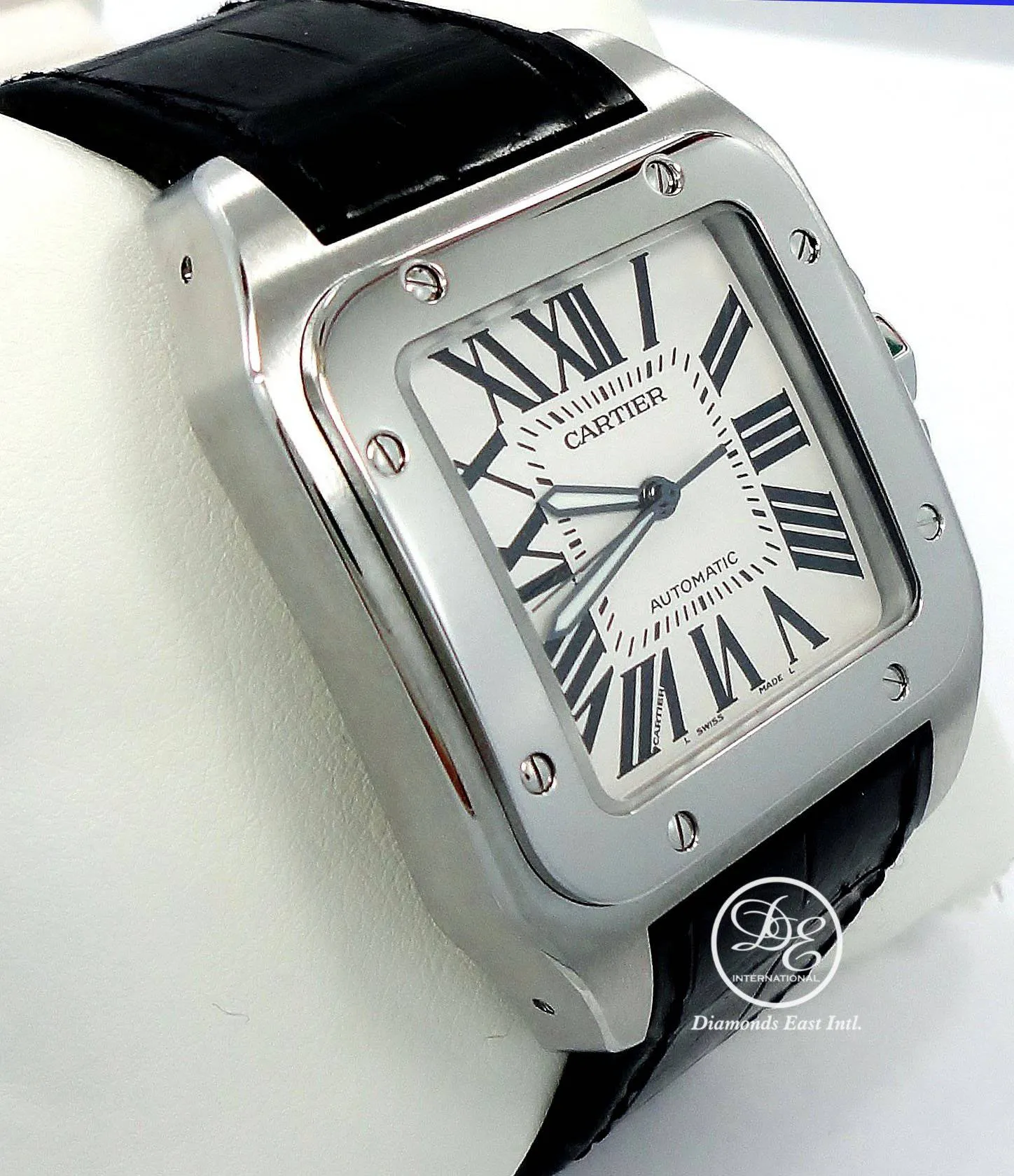 CARTIER SANTOS 100 LARGE 2656 W20073X8 ON A LEATHER BAND AUTOMATIC