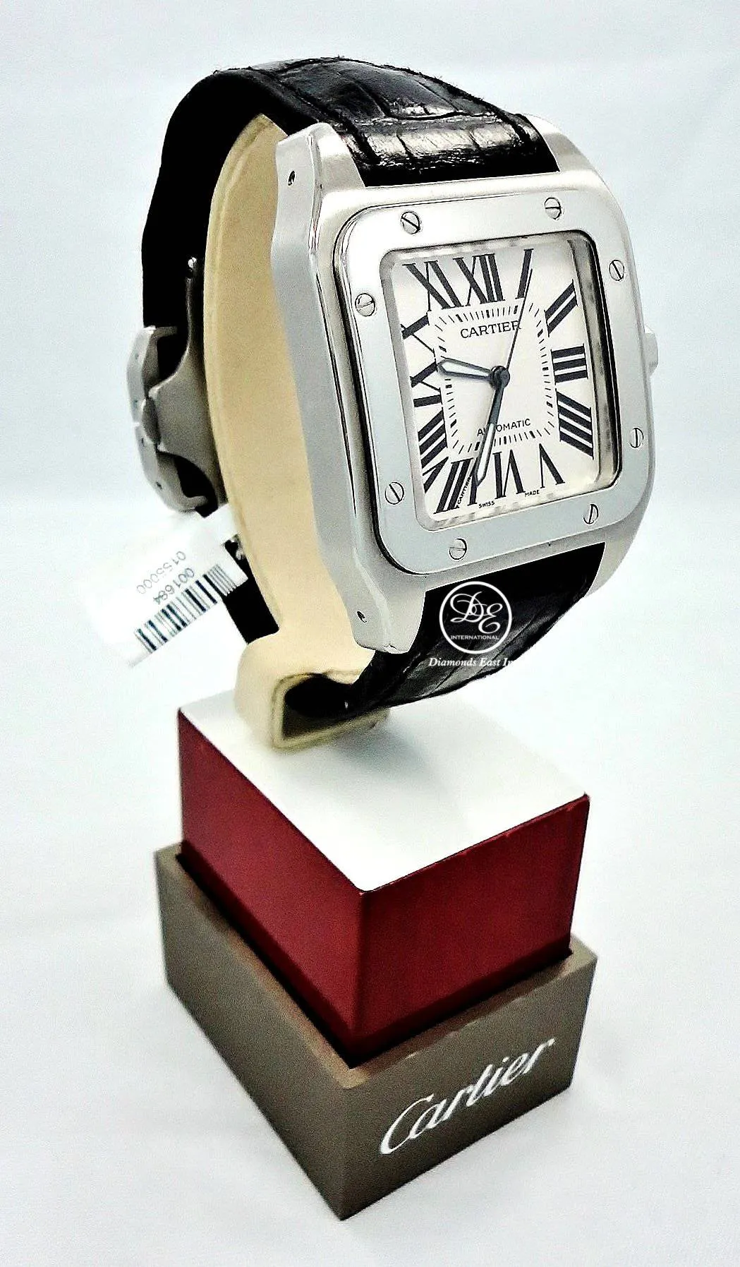 CARTIER SANTOS 100 LARGE 2656 W20073X8 ON A LEATHER BAND AUTOMATIC