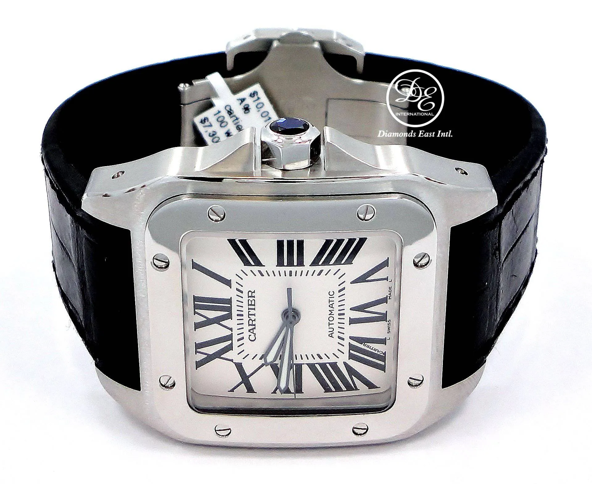 CARTIER SANTOS 100 LARGE 2656 W20073X8 ON A LEATHER BAND AUTOMATIC