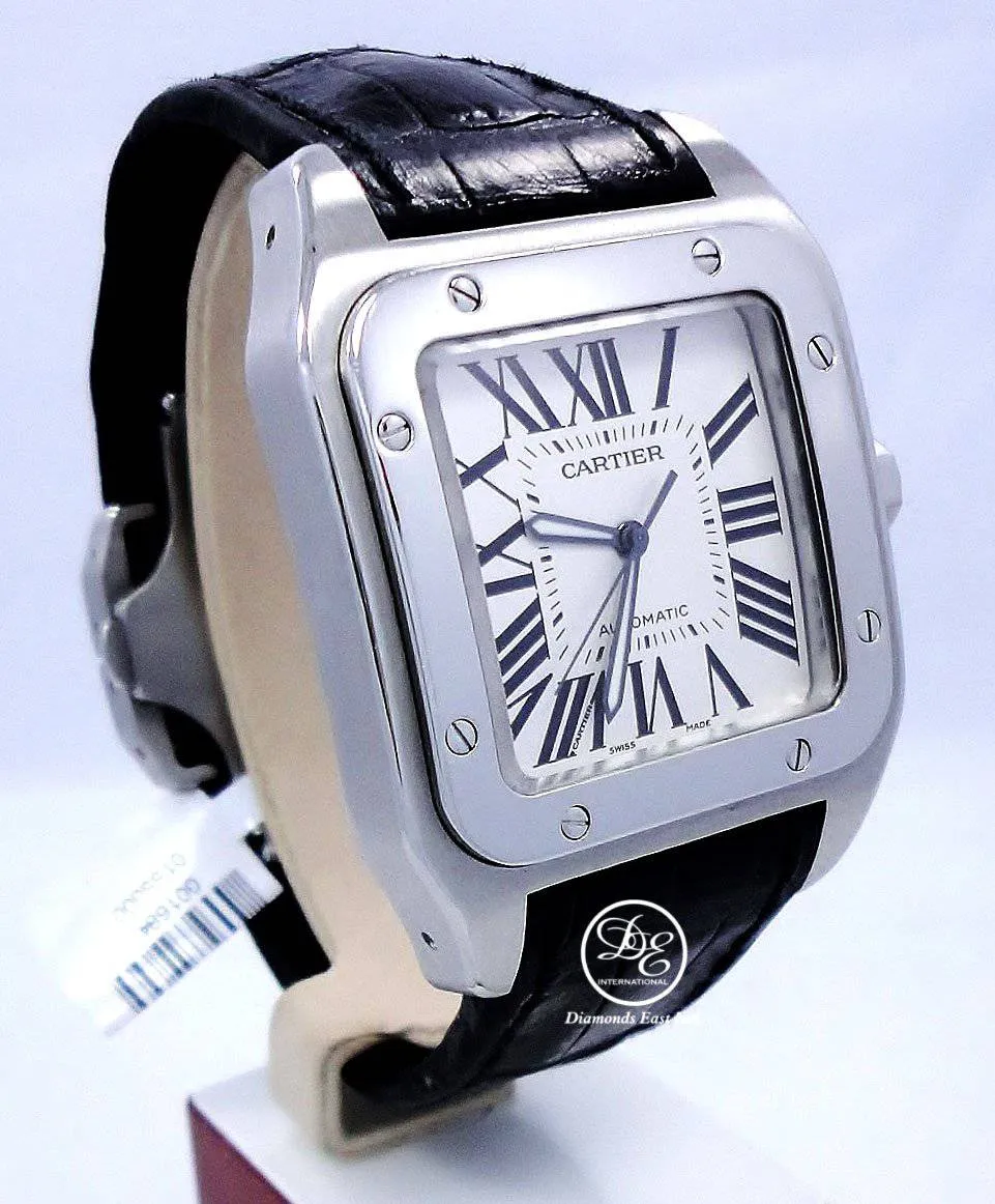 CARTIER SANTOS 100 LARGE 2656 W20073X8 ON A LEATHER BAND AUTOMATIC