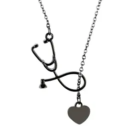 Chain Wholesale Creative Stethoscope Heart Exquisite Pendant Sweater Fashion Collares Dainty Necklace