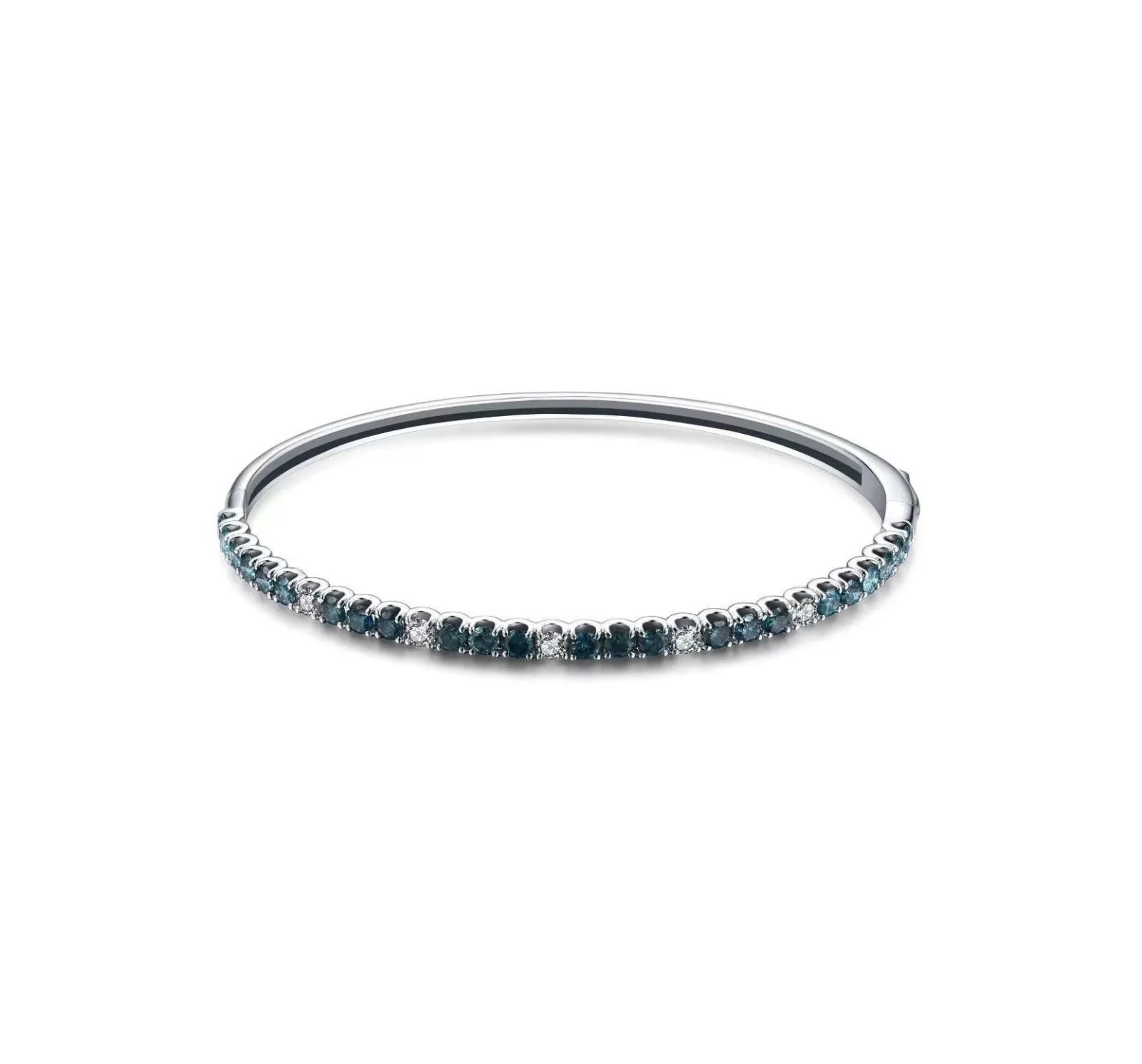 Classic Blue and White Diamond Half Bangle