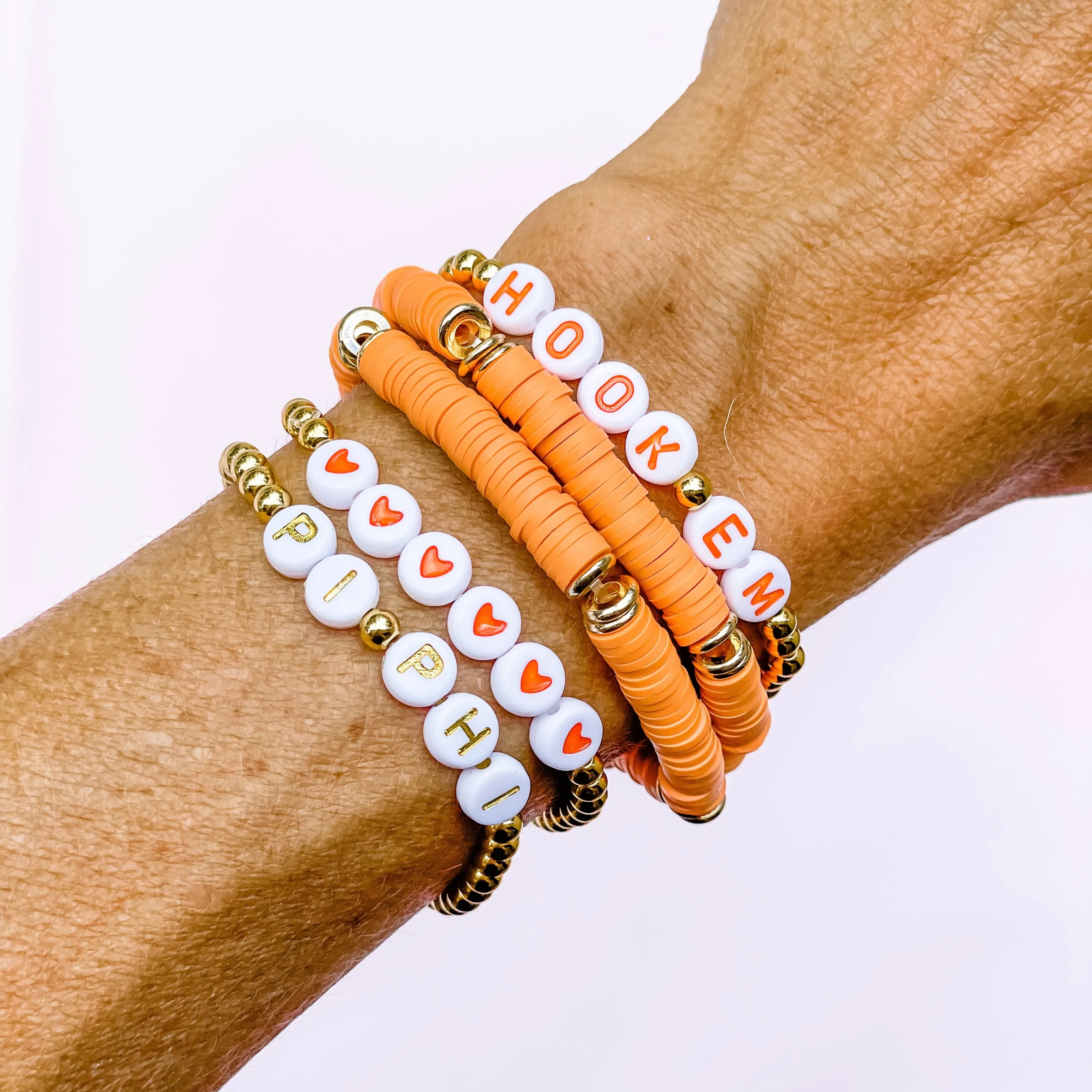 Collegiate Gold Beaded Bracelets