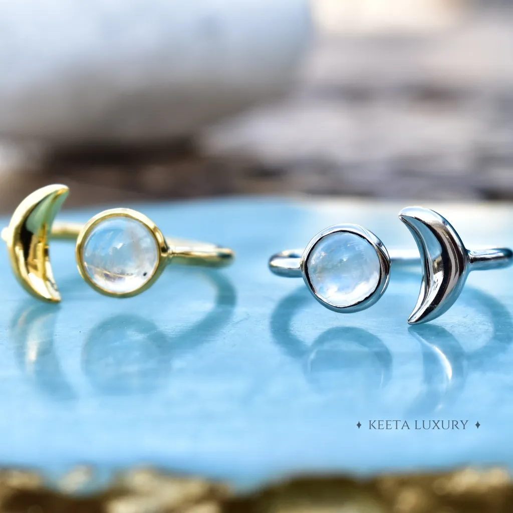 Crescent Moon- Moonstone Ring