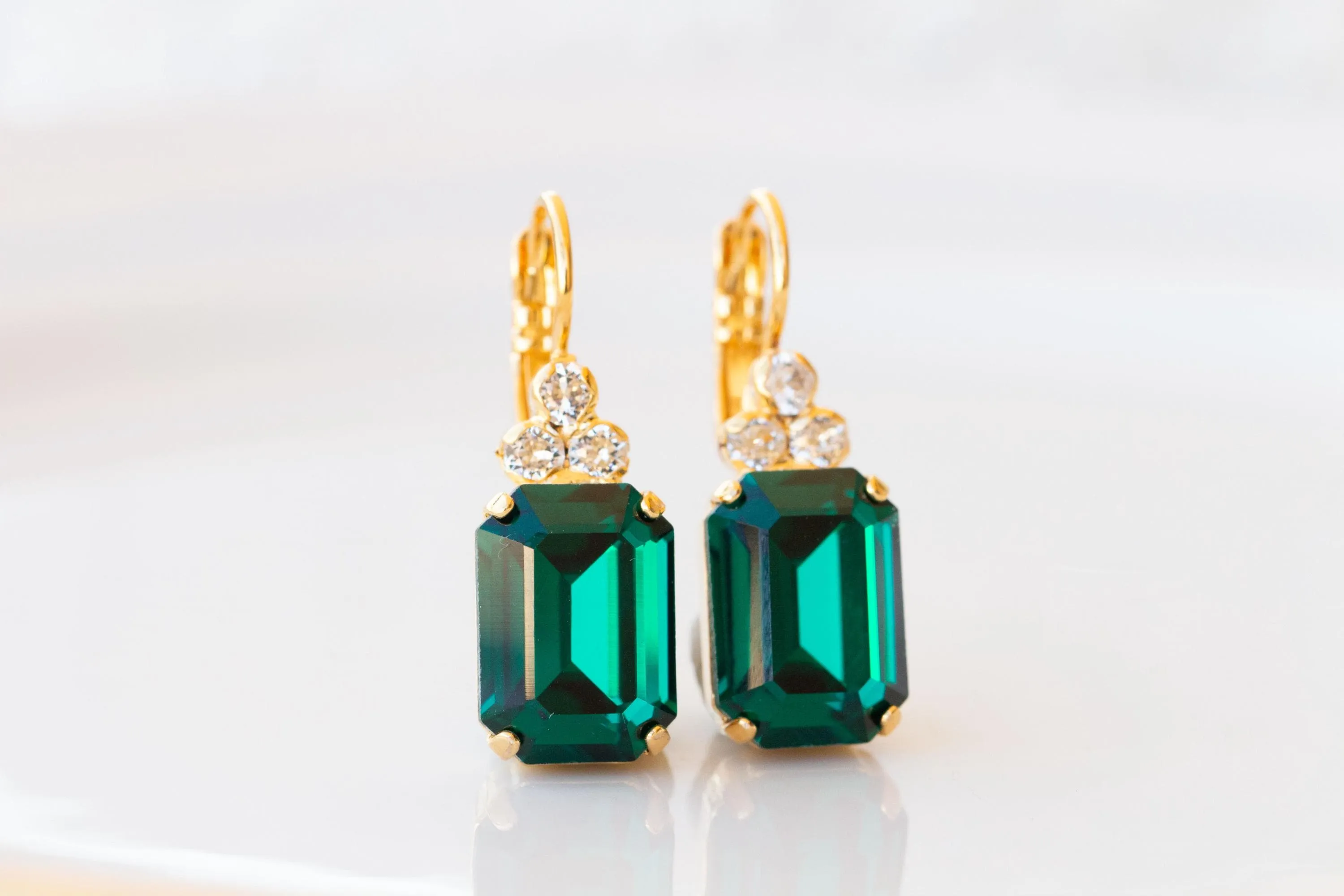 EMERALD GREEN Crystal Earrings