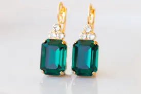 EMERALD GREEN Crystal Earrings