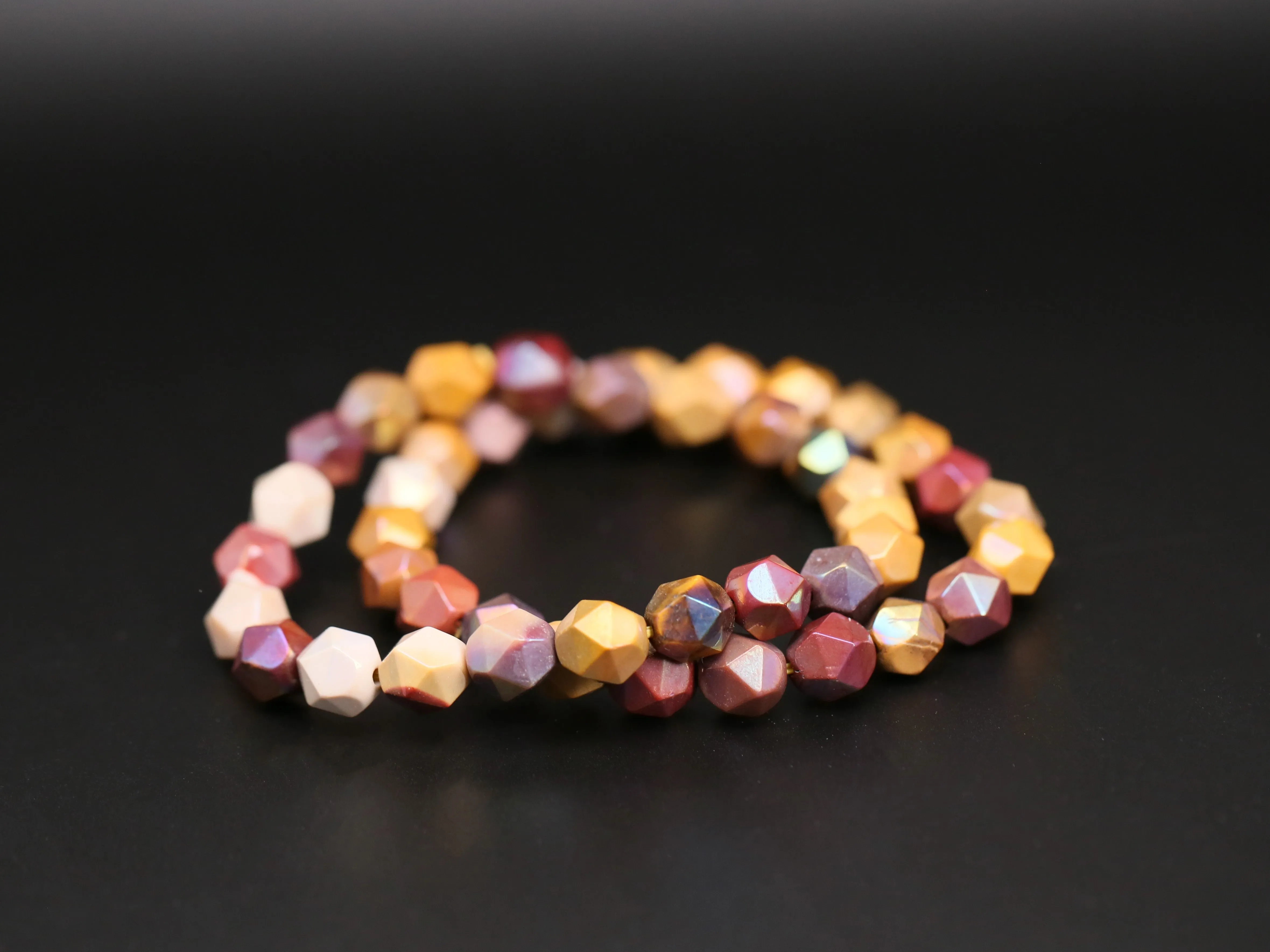 Faceted mookaite bracelets