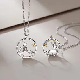 Fashion Couple S925 Silver Plated Prince Little Fox Pendant Personalized Necklace Valentine's Day Anniversary Gift  X203