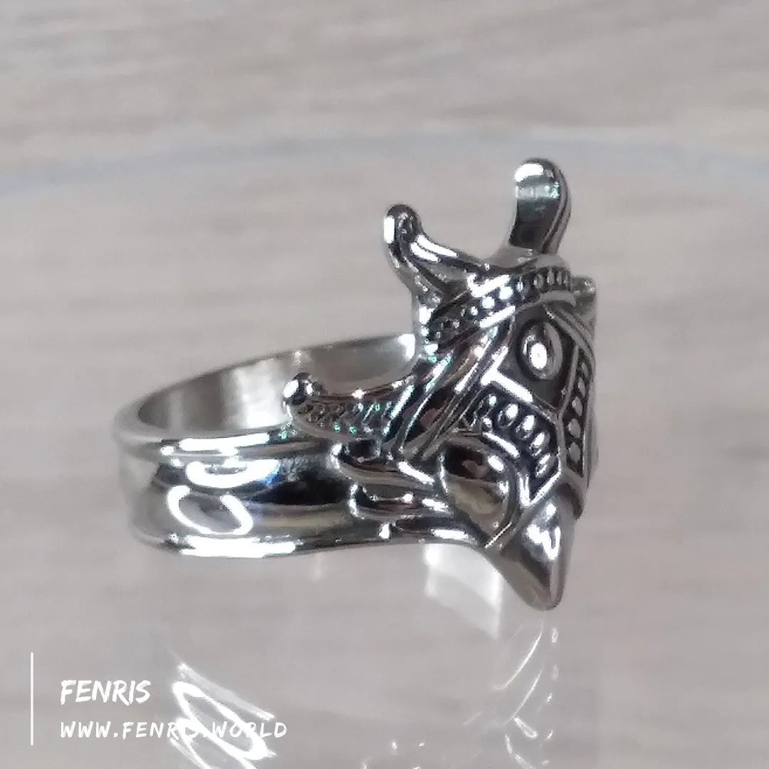 Forest Raven Ring Silver Nordic Viking Style