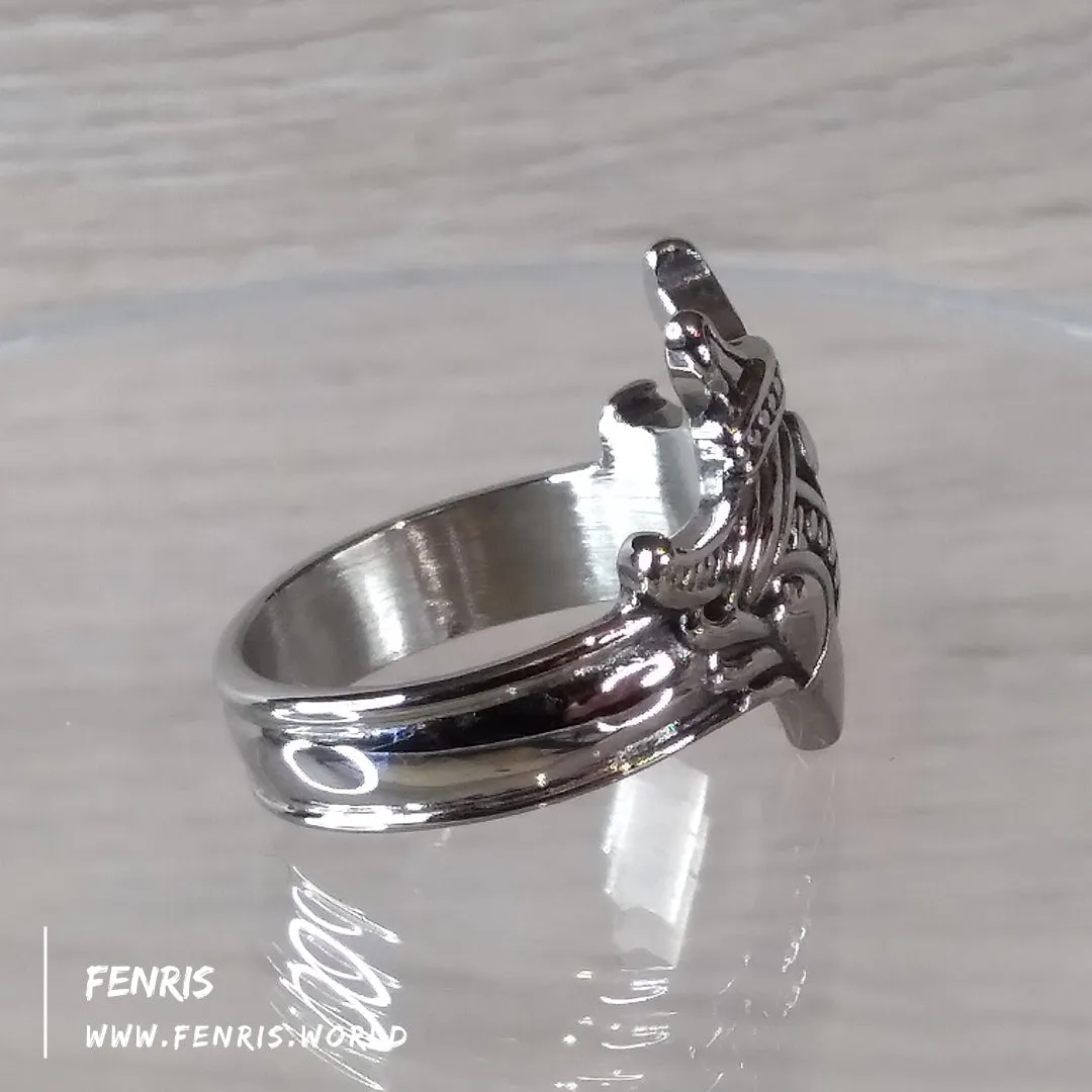 Forest Raven Ring Silver Nordic Viking Style