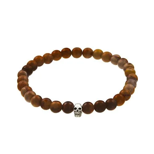 Gemstone & Skull Flex Bracelet