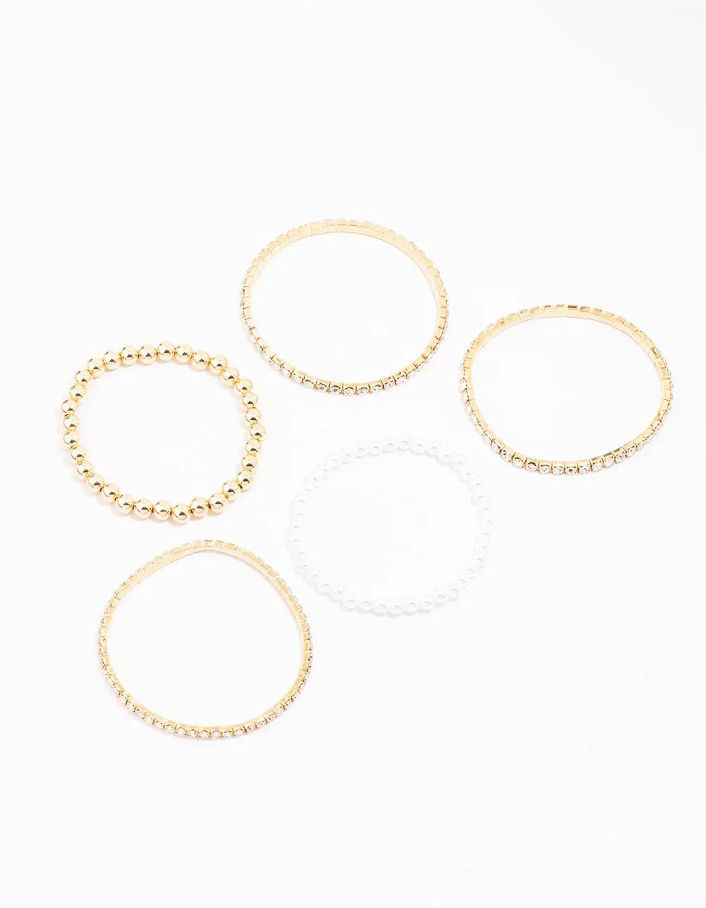 Gold Beaded Stretch Bracelet