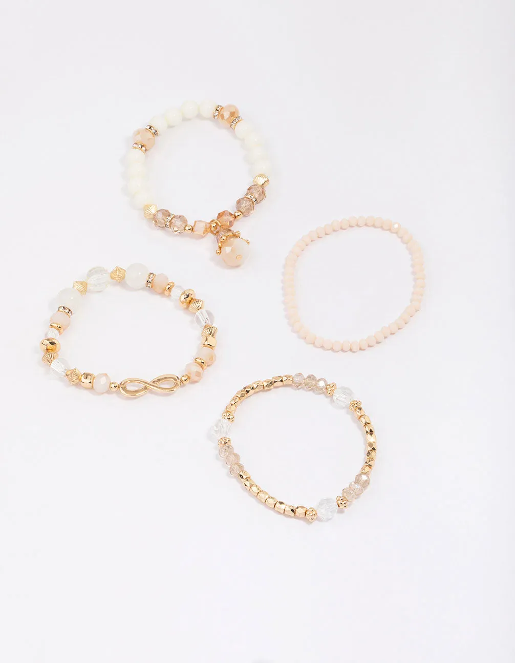 Gold Infinity Stretch Bracelet 4-Pack