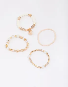 Gold Infinity Stretch Bracelet 4-Pack