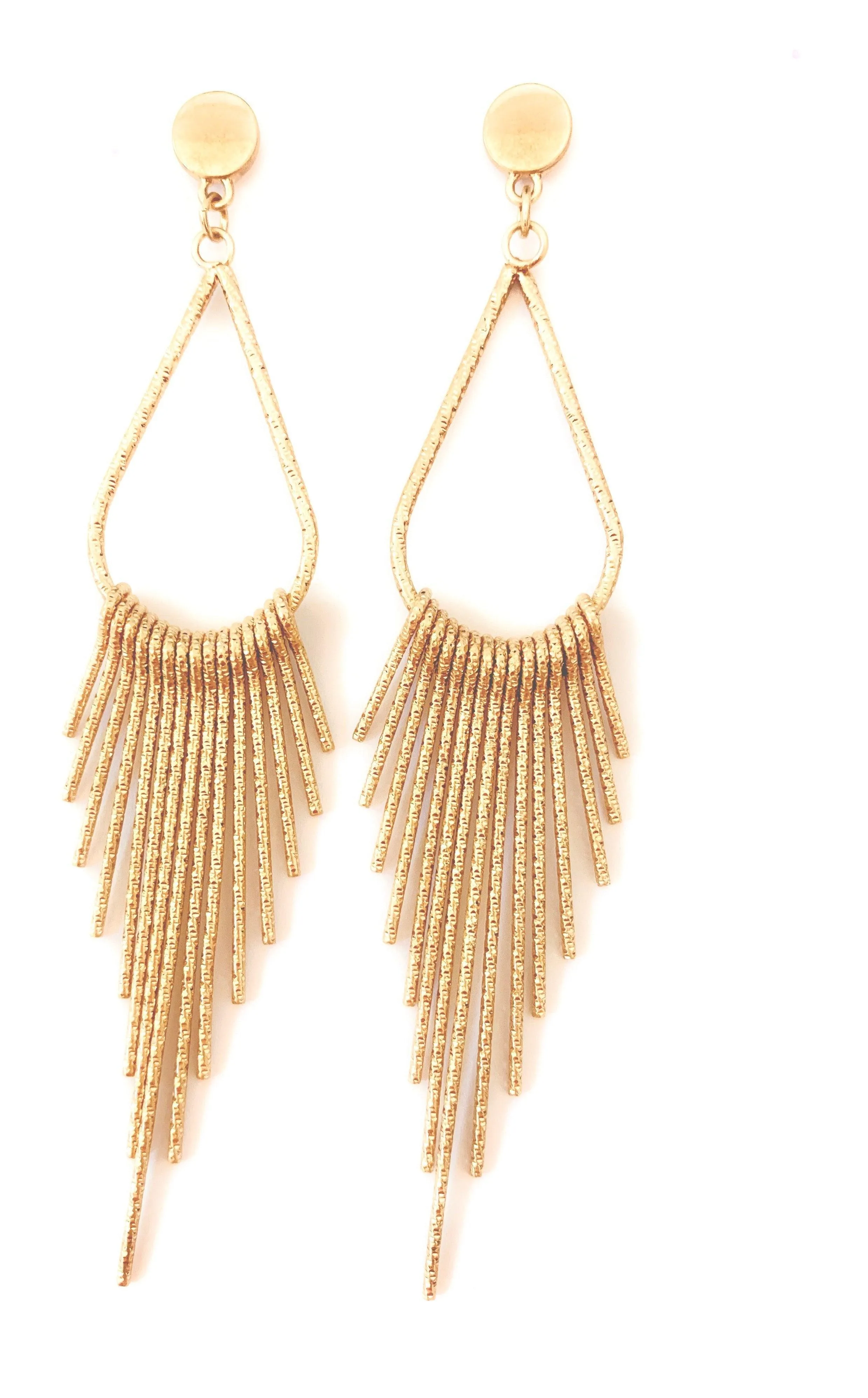 Gold Long Tassel Earrings