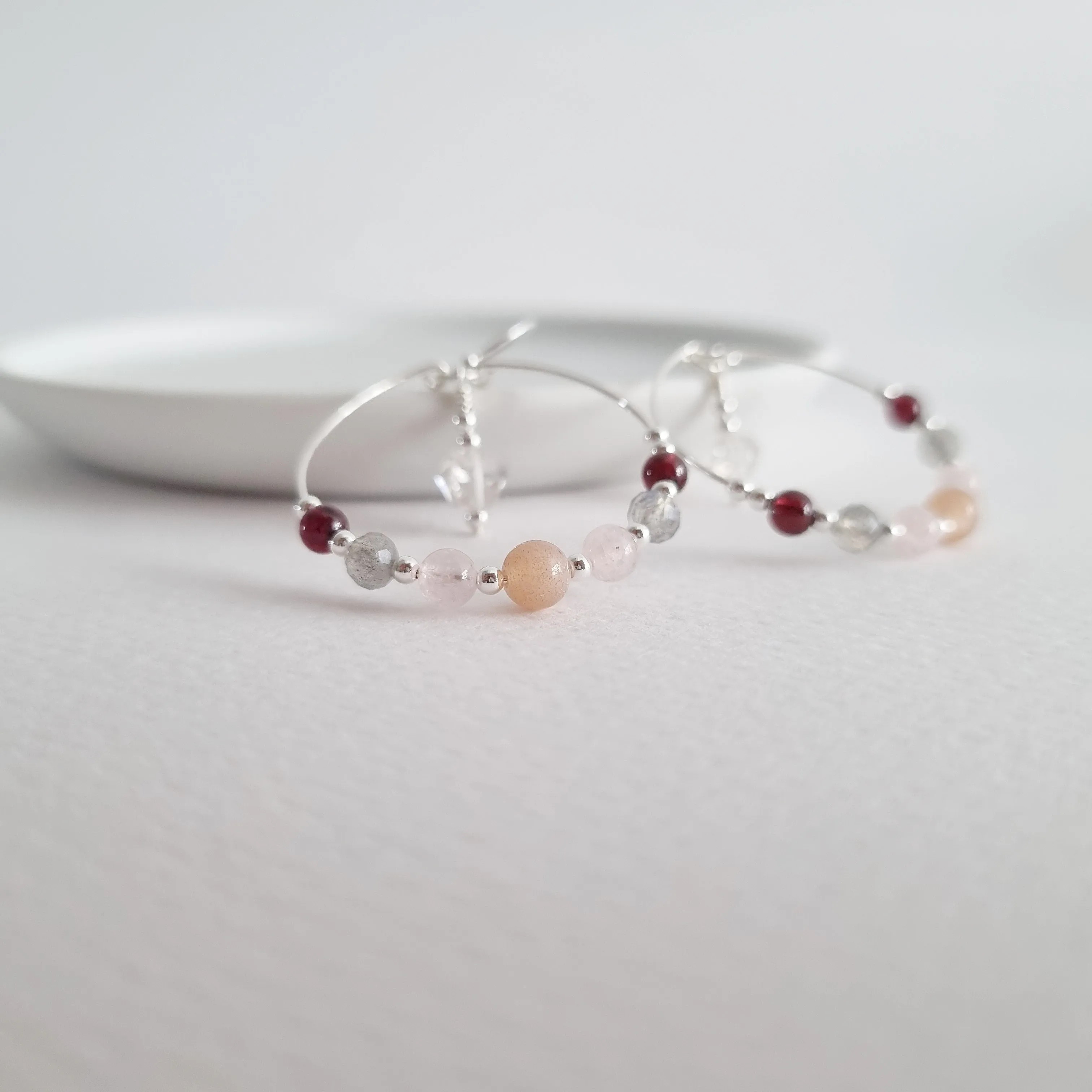 Hanna Hoop Earrings / Multi-stones