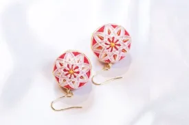 HAReTEMRI FACTORY | Temari Earrings | Kiku Red