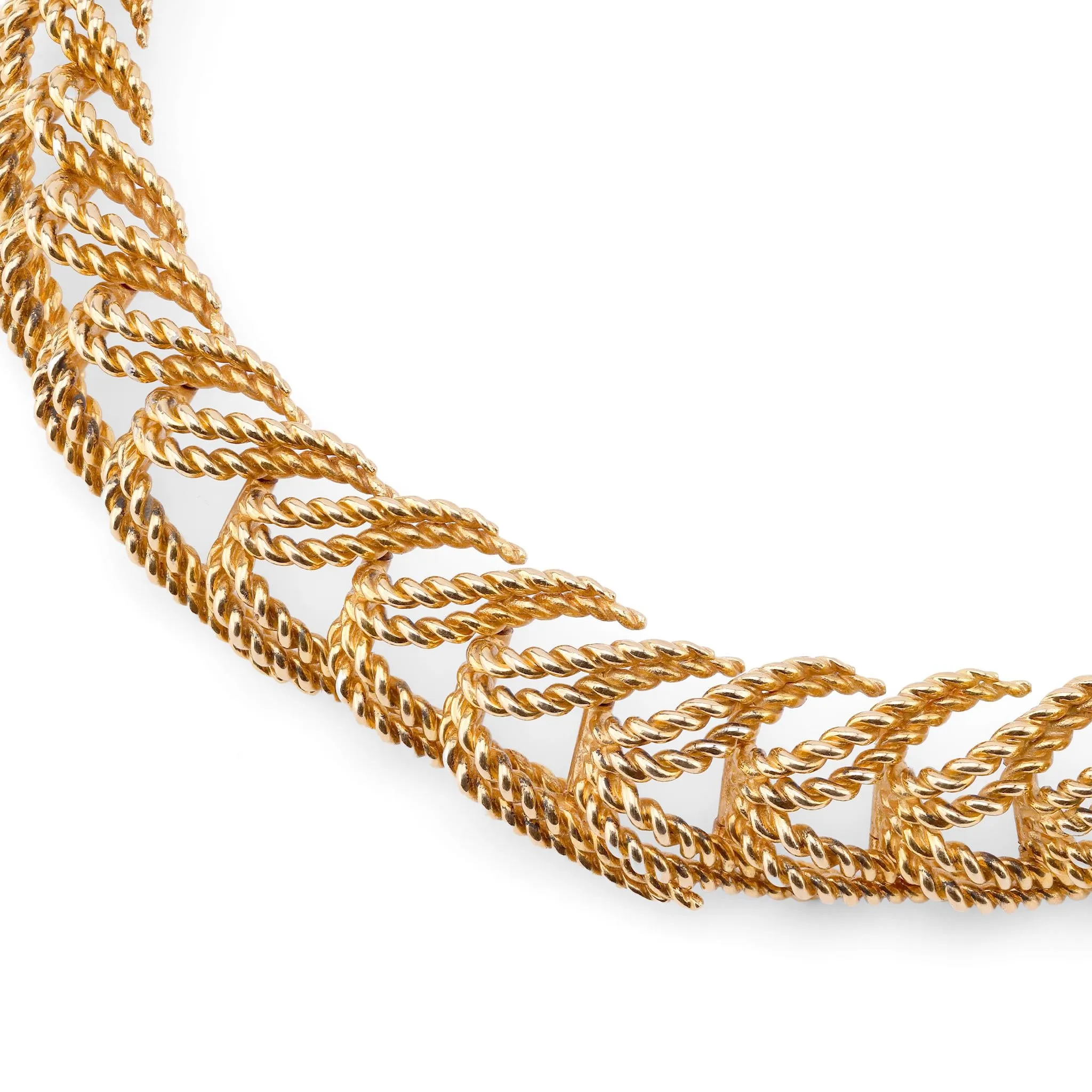 Iconic Tiffany & Co. French 18K yellow gold braided necklace