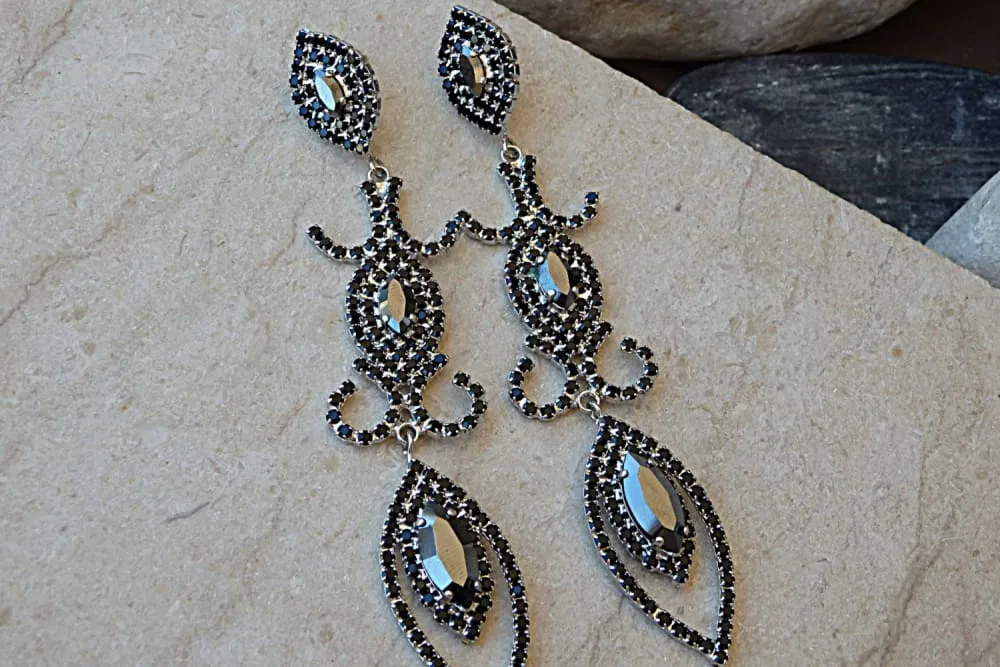 Jet Hematite Rebeka Earrings