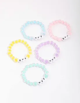 Kids Rainbow BFF Beaded Stretch Bracelet 5-Pack