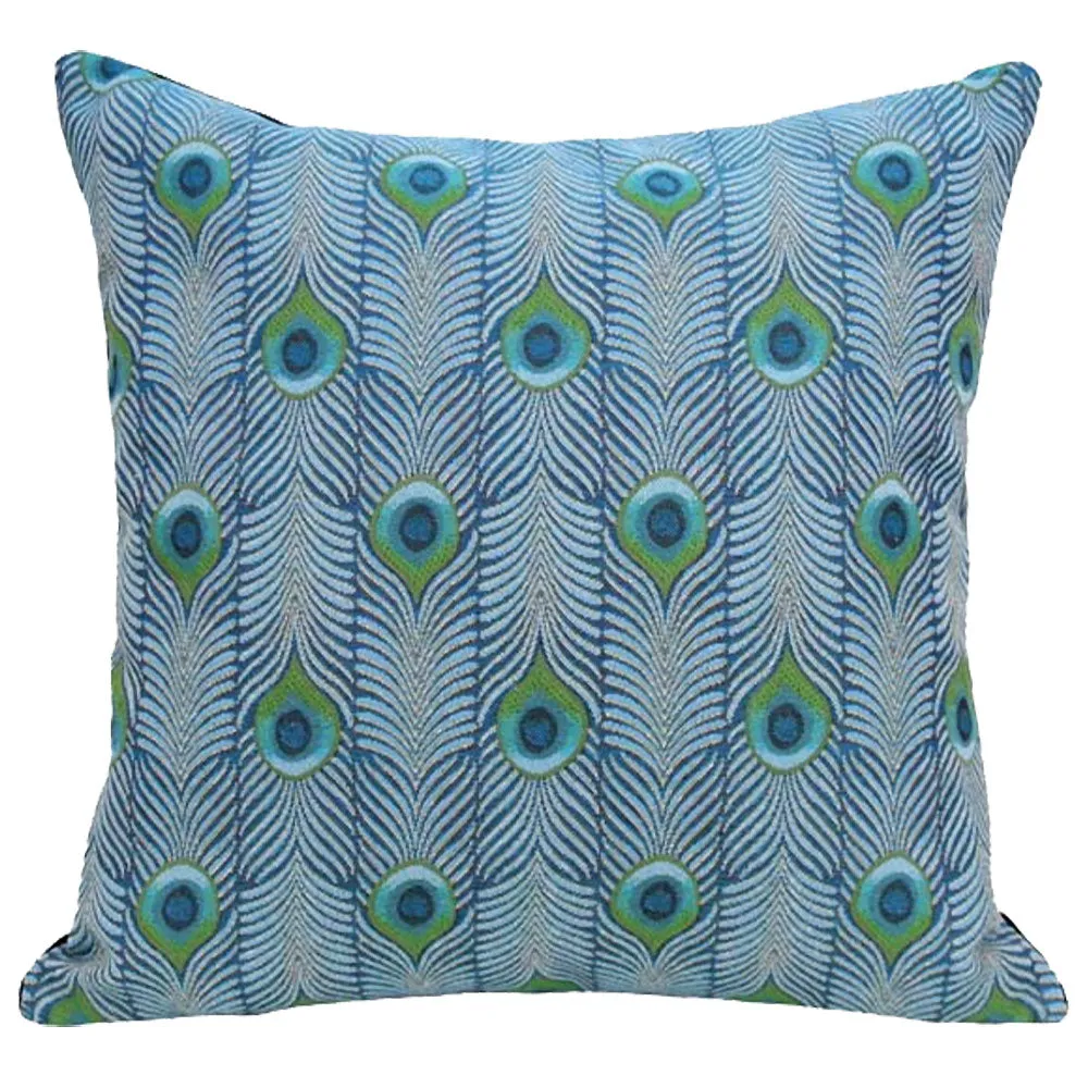 Louis C. Tiffany Peacock Feather Tapestry Pillow