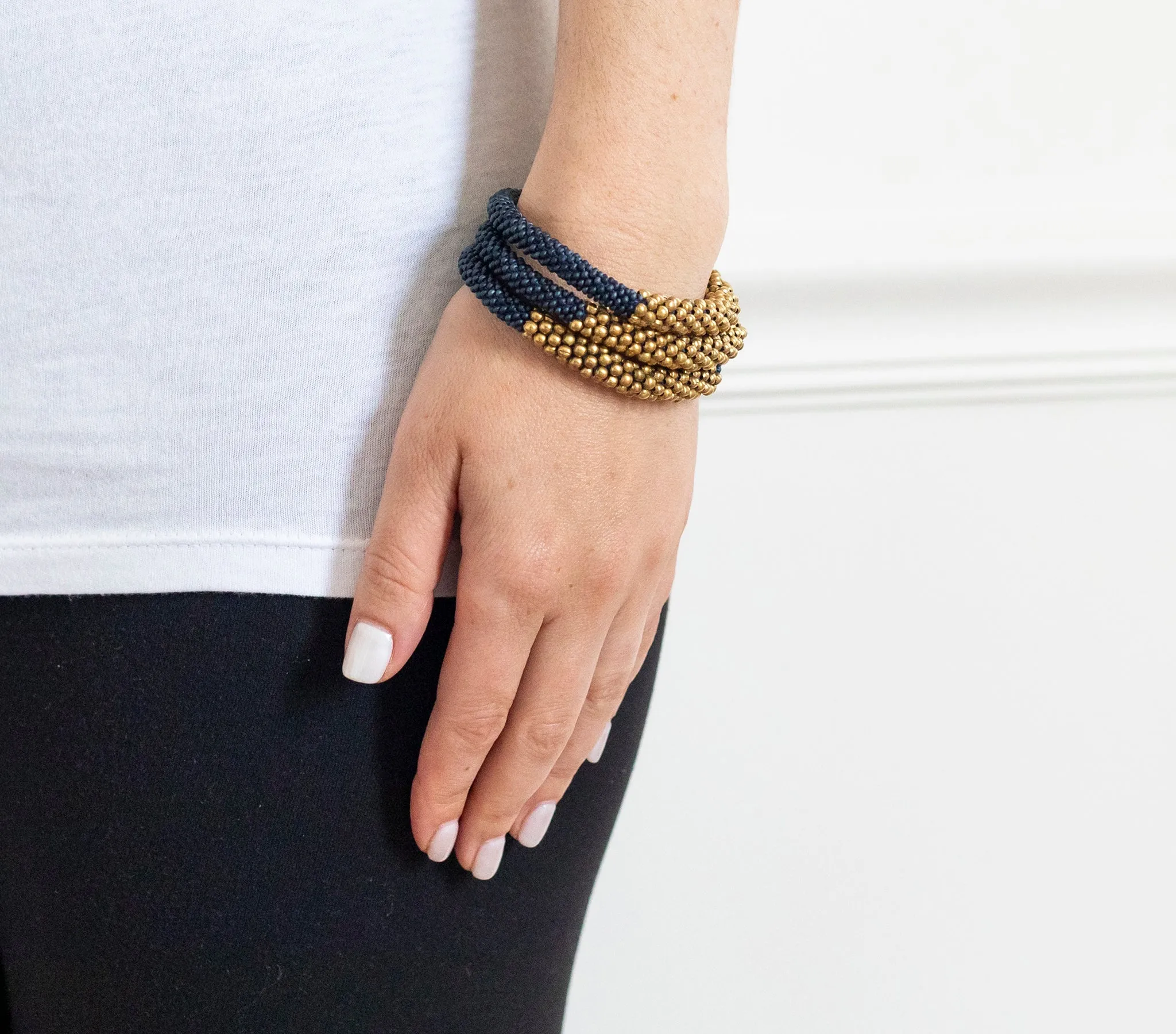 <br> Statement Roll-On® Bracelets <br>  Golden Division Midnight Blue